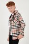 Hooded Double Pocket Plaid Lumberjack Shirt Boy's Shirt Cf25W81786 - 5