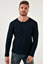 Cotton Button Detailed Crew Neck Sweat Men's Sweat 5905070 - 3