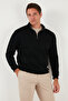 Cotton Relaxed Fit Half Zipper Crew Neck Knitted Sweat Men's Sweat 5901076 - 4