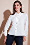 Rhinestone Regular Fit Shirt Collar Zip up Blouse Bluz 611Bz0493 - 2