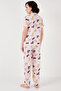 Patterned Short Sleeve Elastic Waist Shirt Collar Woven Regular Fit Pajama Set Pajama Taki - 5