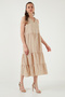 Relaxed Fit V-Neck Flounced Midi Dress Dress 611El011 - 5