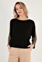 Leopard Patterned Cuffed Crew Neck Blouse Bluz 5863809 - 3
