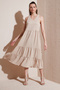 Relaxed Fit V-Neck Flounced Midi Dress Dress 611El011 - 2