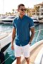 Cotton Slim Fit Button Collar Short Sleeve Shirt Men Shirt Cf21S 112546