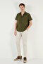 Cotton Blended Short Sleeve Regular Fit Shirt Men Shirt Cf23s113139 - 4