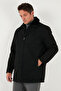 Regular Fit Detachable Fur Collar Detailed Lined Cashmere Coat Men's Coat 58400217 - 6