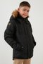 Plush Lined Hooded Slim Fit Coat with Faux Fur Collar Boys' Coat 6031050 - 3