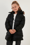 Plush Lined Faux Fur Collar Removable Hooded Winter Girl's Coat 5766038 - 8