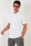 Cotton Slim Fit Buttoned Men's Polo Collar T Shirt 5902281 T-Shirt - 3