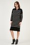 Striped Slit Polo Neck Knitwear Midi Dress DRESS 4615172 - 7