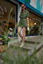 Women's Short Sleeve Jean Shorts Jumpsuit - 4