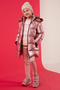 Plush Lined Faux Fur Collar Removable Hooded Winter Coat Girls' Coat 5761908