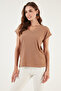 بلوزة مريحة ذات قصة مرنة على شكل حرف V BLOUSE 5865039 - 6