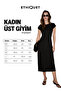 Popart women's soft and flexible fabric bicycle collar slit detailed long black dress - 5