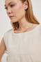 Loose Muslin Blouse with Side Laces and Textured Detail - 3