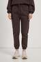 Women's Elastic Ribbed Brown Jogger Sweatpants - 3