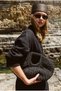 Half Moon Straw Bag Black