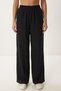 Tie-Detail Blouse Trousers Linen Set Lby0052 Black - 4