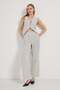 Armalife 2324 Buttoned Elastic Waist Striped Muslin Women's Pants