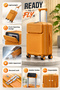 Monarch Expandable PC Cabin Size 20 Inch (7-10kg) Luggage, Hard Shell, Lightweight, Combination Lock, Front Pocket, Carry On - 2