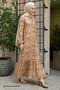 Lilyum Patterned Seersucker Dress - Brown - 3