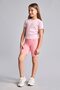 Elastic Waist Above Knee Combed Cotton Fabric Light Pink Leggings for Girls I1518A826Hs - 2