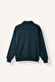 Boxy Fit Polo Collar Zippered Striped Sweatshirt Cardigan I0631Ax26Au - 2