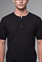 Standard Fit Short Sleeve Henley Collar Knitwear T-Shirt I2896Ax26Hs - 6