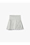 Viscose Blended Trocley Pleated Viscose Blended Above-Knee Skirt - 4