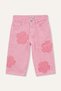 Floral Appliqué Detailed Wide Leg Jean Trousers for Baby Girl I2164A526Au - 4