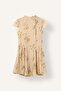Crew Neck Floral Pleated Chiffon Mini Dress I4178Ax26Sm - 6