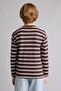 Ultra Soft 100% Cotton Oversized Crew Neck Long Sleeve Striped Brown T-Shirt for Boys H28 - 5