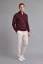 Standard Fit Regular Cut Mock Neck Half-Zip Basic Plain Knit Sweater A5184AX24AU - 2