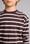 Ultra Soft 100% Cotton Oversized Crew Neck Long Sleeve Striped Brown T-Shirt for Boys H28 - 4