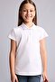 100% Cotton Regular Fit Basic Short Sleeve Polo White T-Shirt Girls I0427A620Au