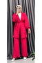 Seersucker Textured Belted Cardigan and Pants Double Set - 2