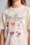 100% Cotton Crew Neck Short Sleeve Printed Ecru T-Shirt for Girls H8798A826Hs - 6
