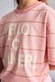 100% Cotton Slim Fit Crew Neck Striped Short Sleeve Light Pink T-Shirt Girls G1142A826Hs - 4