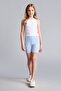 Short Ribbed Light Blue Leggings for Girls I1270A826Sm - 2