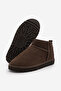 Women's Fur Lined Bitter Brown Casual Boots Pasep Brown Suede - 7