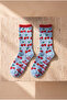 Women's Cherry Patterned Socks Blue - 2