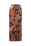 Leopard Patterned Draped High Waist Women's Pareo Skirt - Noire - 2