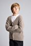 V-Neck Ribbed Basic Knitwear Cardigan for Boys H9209A826Wn - 3