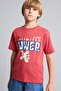 Overshirt Fit Crew Neck Printed Short Sleeve T-Shirt for Boys I6735A826Hs