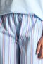 100% Cotton Printed Short Sleeve Top Striped Wide Leg Bottom Regular Fit 2-Piece Pajama Set Girls H5 - 6