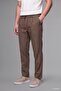 Breathable Straight Fit Flat Cut Elastic Lace-Up Waist Khaki Trousers G8194Ax26Sm - 3