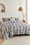 Premium Floral Patterned 100% Cotton Muslin Double-Sided Bedspread Pike 220X240 Double Size - 2