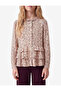 Long Sleeve Ruffle Patterned Button Detailed Stand Collar Viscose Shirt - 2