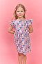 100% Cotton Patterned Ruffle Short Sleeve Dress Baby Girl H2176A526Sm - 2